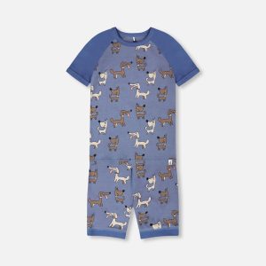Organic Cotton Two-Piece Pyjama Set Blue Dog Print - Image 13
