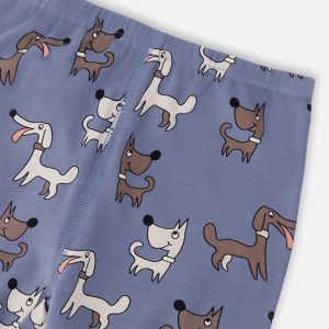 Organic Cotton Two-Piece Pyjama Set Blue Dog Print - Image 5