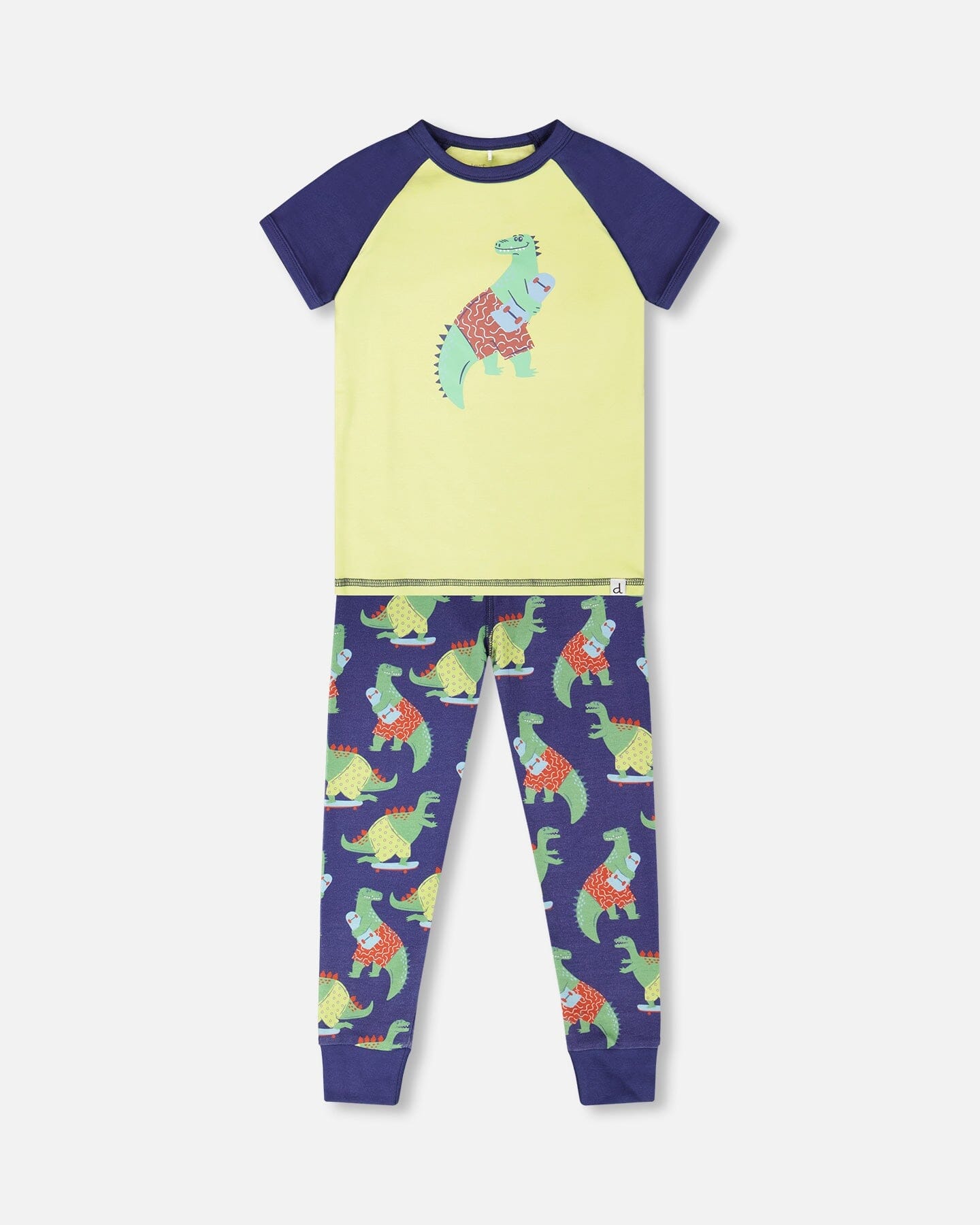 Organic Cotton Two-Piece Pyjama Set Blue Dino Print - Image 14