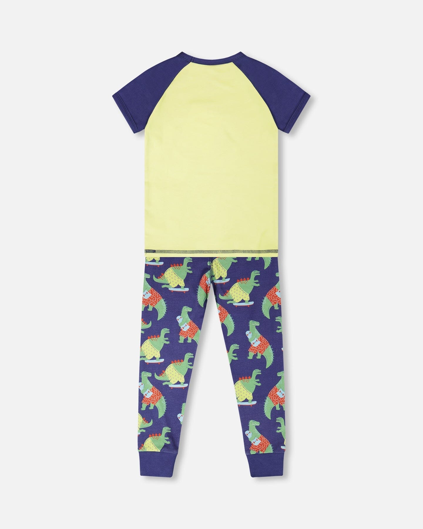 Organic Cotton Two-Piece Pyjama Set Blue Dino Print - Image 3