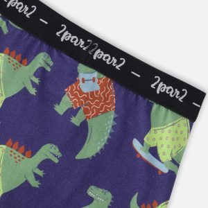 Organic Cotton Boxer Blue Dino Print - Image 3