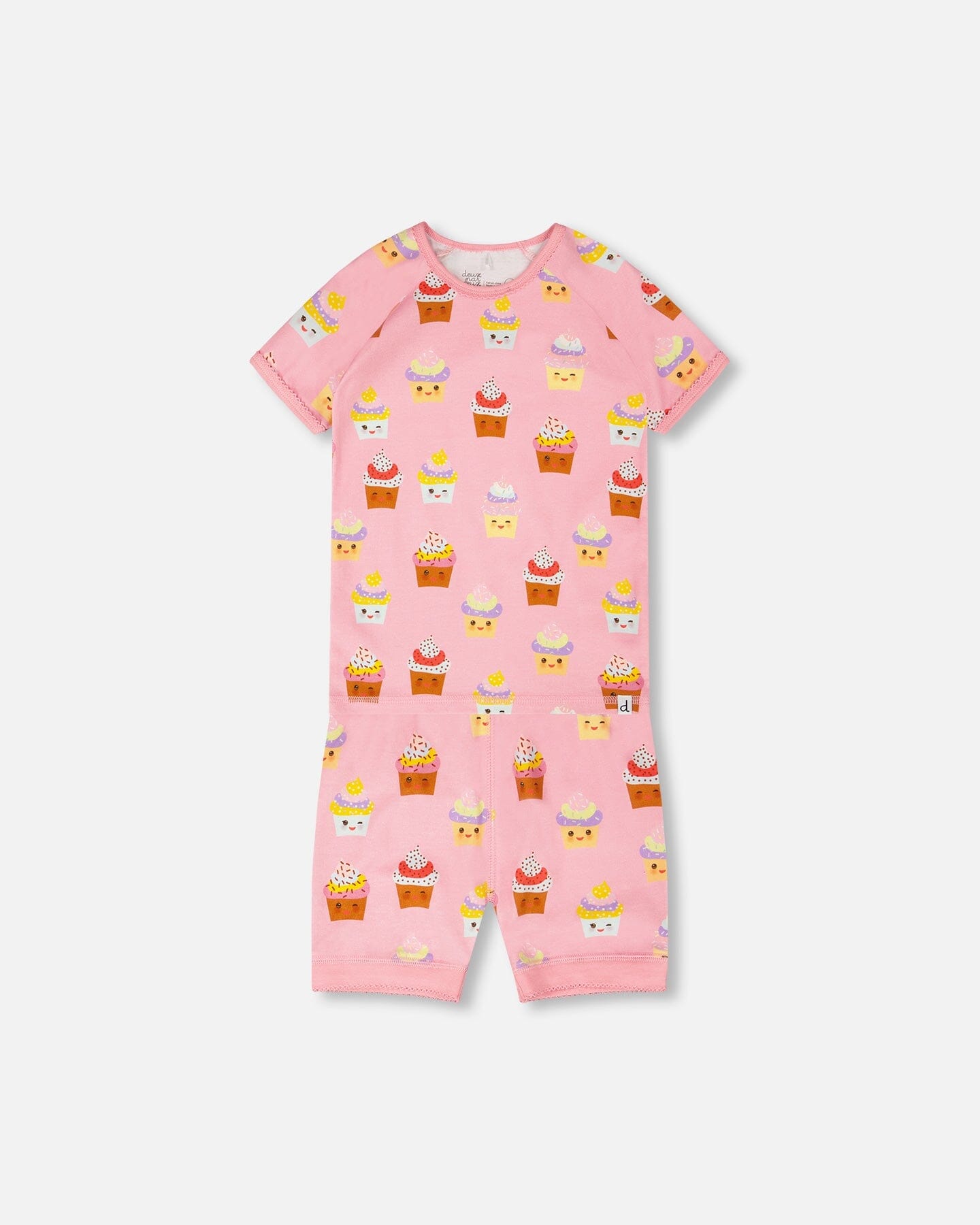 Organic Cotton Two-Piece Pyjama Set Pink Cupcake Print - Image 17