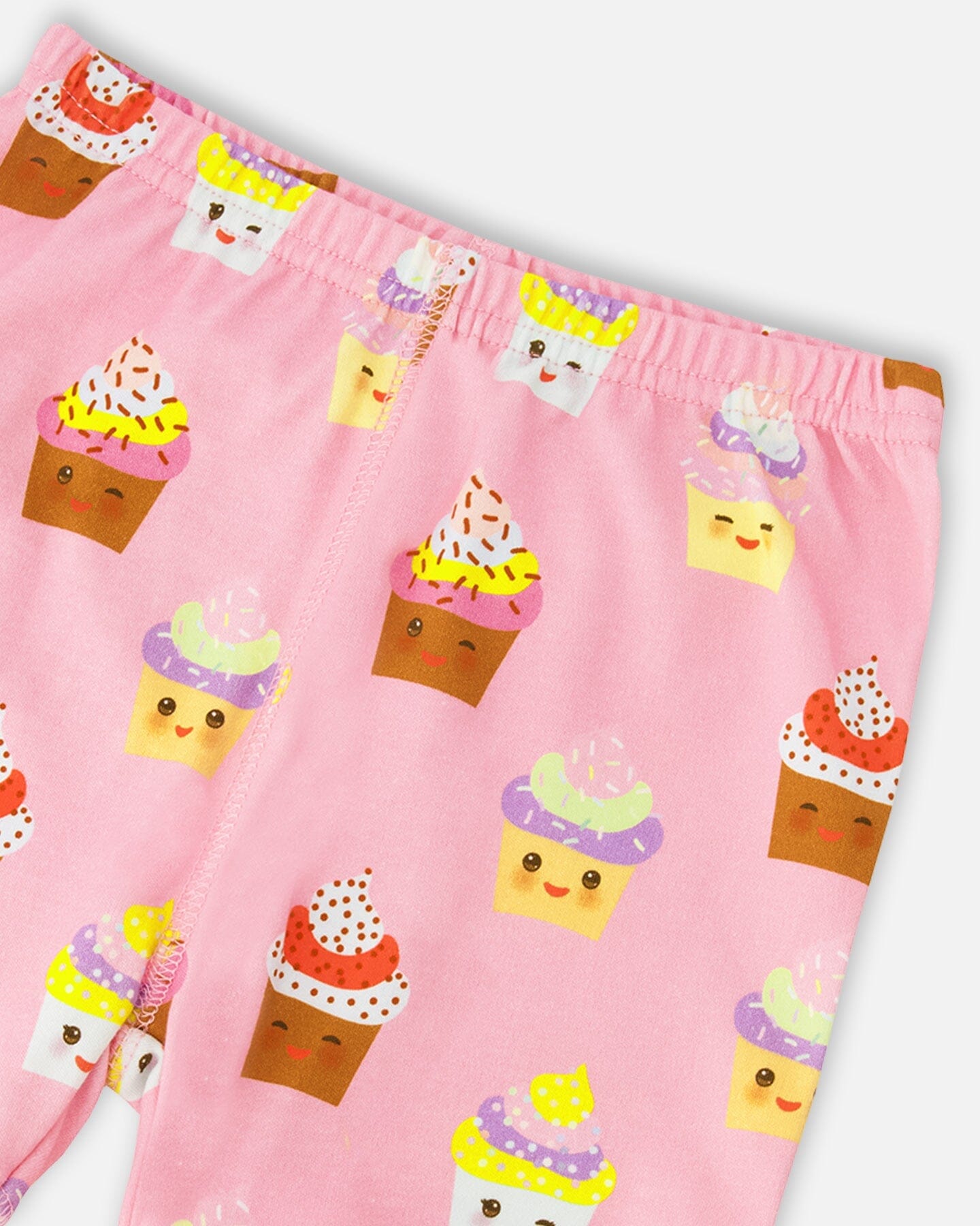 Organic Cotton Two-Piece Pyjama Set Pink Cupcake Print - Image 5