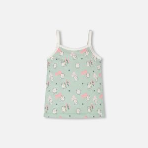 Organic Cotton Tank Underwear Green Kitten Print - Image 8