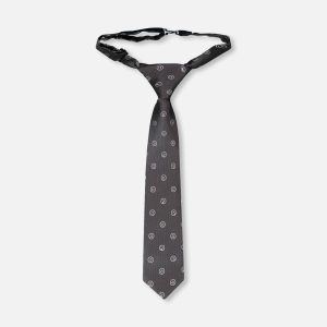Neck Tie Black Printed Smiles - Image 4