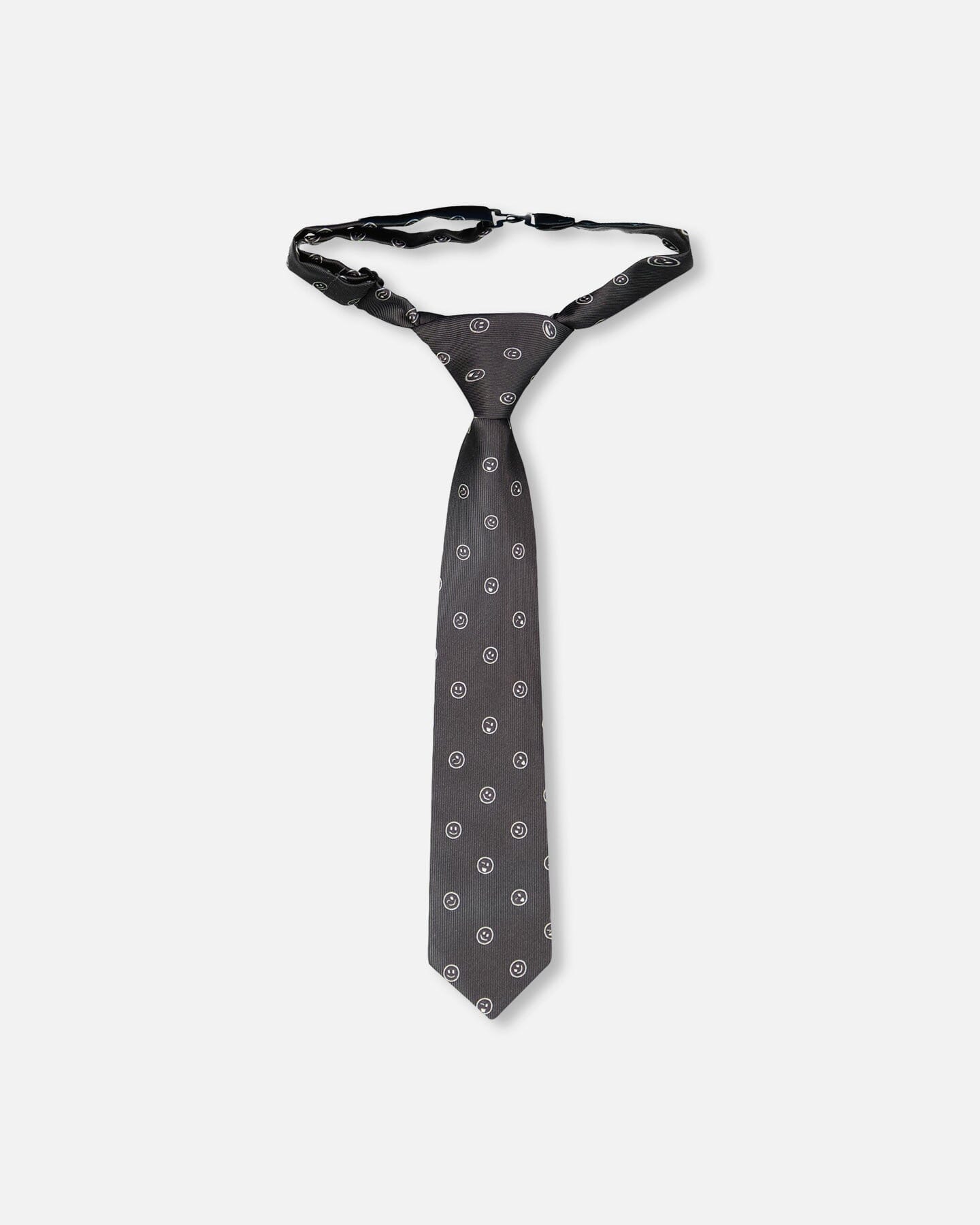 Neck Tie Black Printed Smiles - Image 5