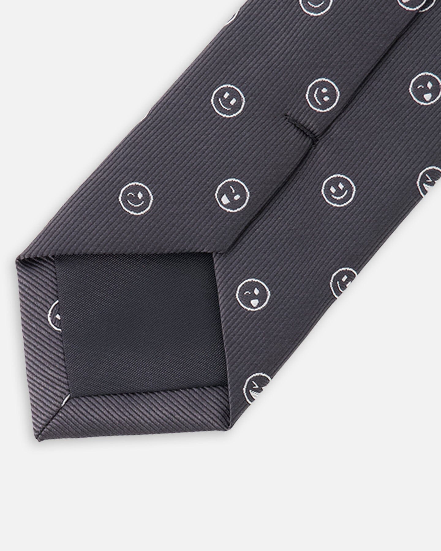 Neck Tie Black Printed Smiles - Image 2