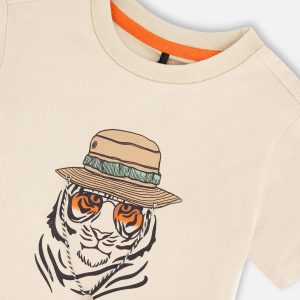 Organic Cotton Short Sleeve T-Shirt Off White - Image 4