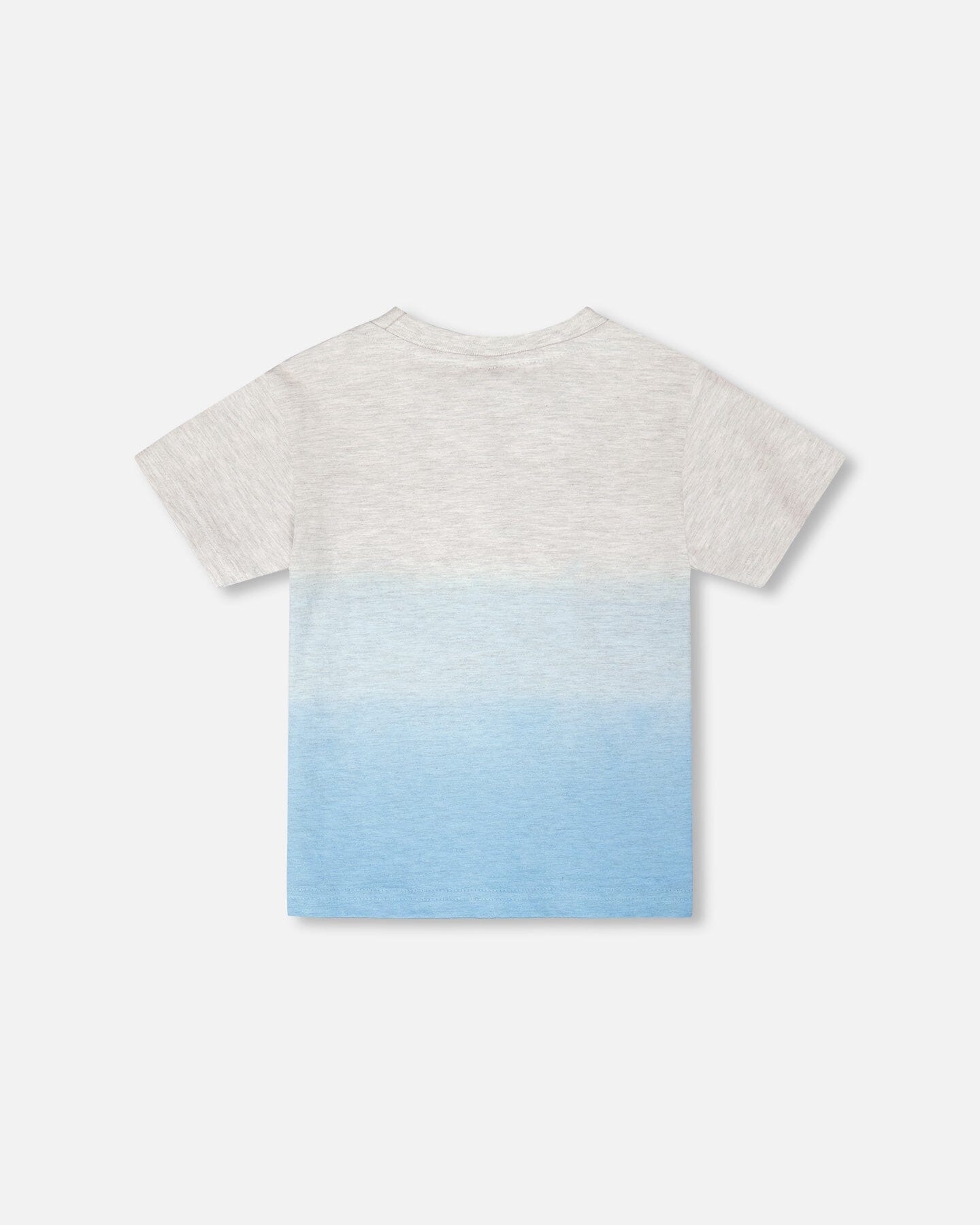 Organic Cotton Short Sleeve T-Shirt Grey Mix To Blue Gradient - Image 3