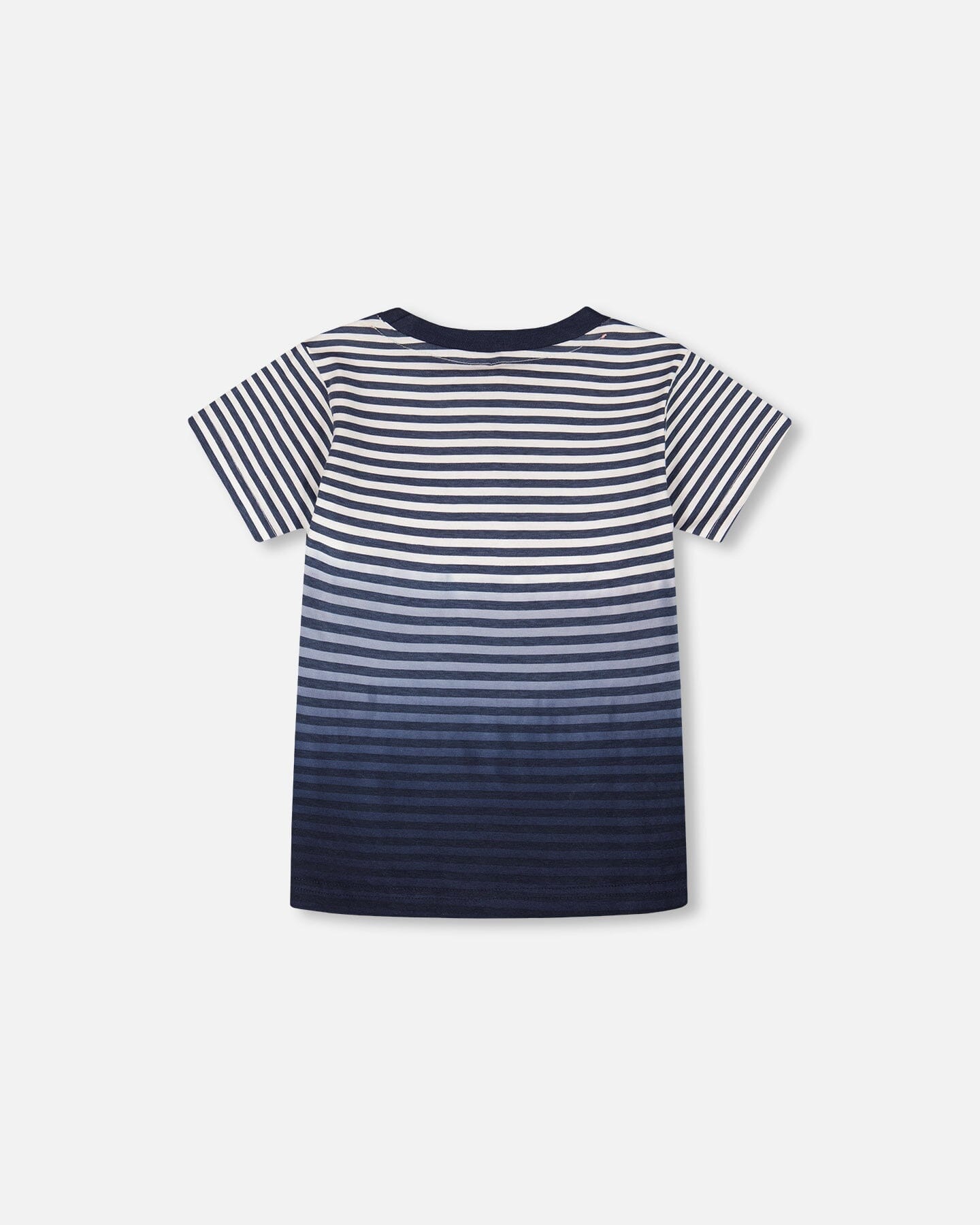 Organic Cotton Short Sleeve T-Shirt Blue Gradient Stripes - Image 5