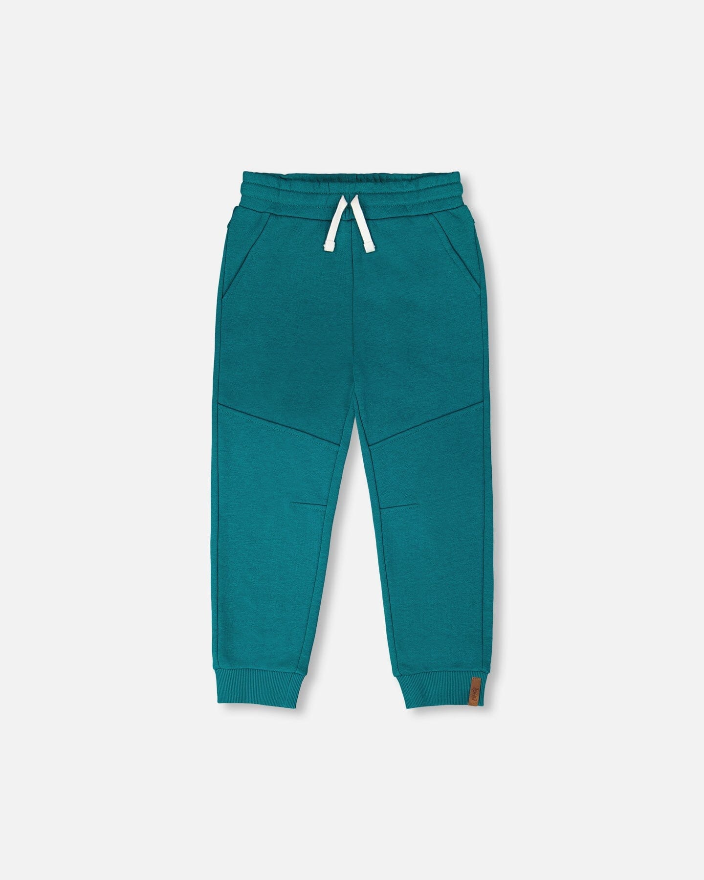 French Terry Sweatpants With Cross Seams Dark Turquoise - Image 8
