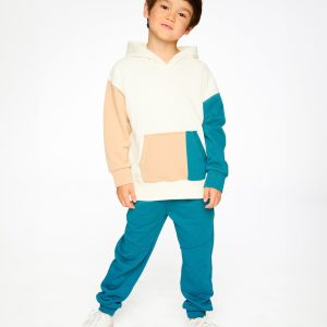 Alternative view of French Terry Sweatpants With Cross Seams Dark Turquoise