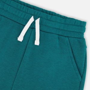 French Terry Sweatpants With Cross Seams Dark Turquoise - Image 4