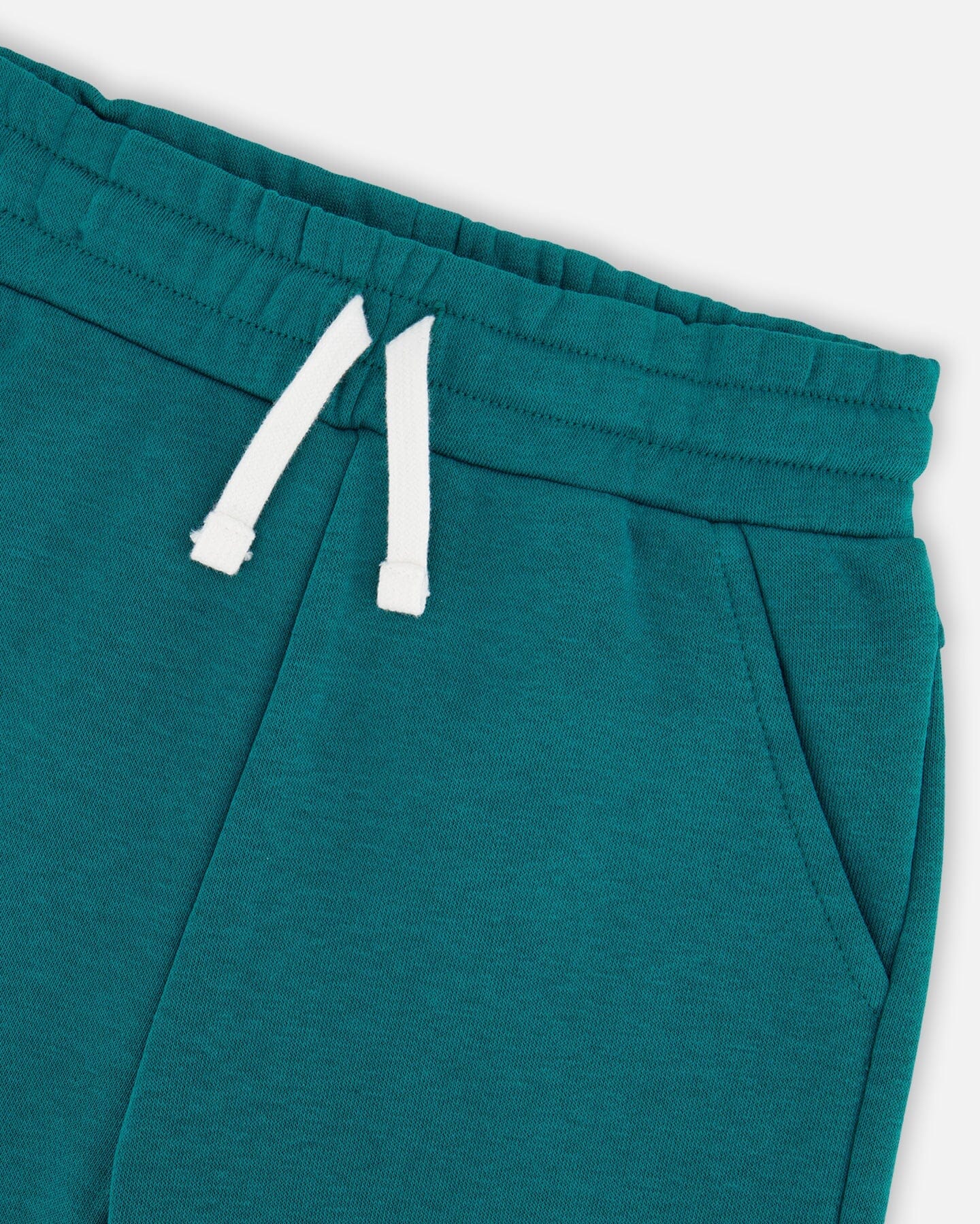 French Terry Sweatpants With Cross Seams Dark Turquoise - Image 4