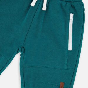 French Terry Shorts With Cross Seams Dark Turquoise - Image 4