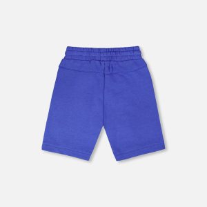 French Terry Shorts With Cross Seams Royal Blue - Image 4