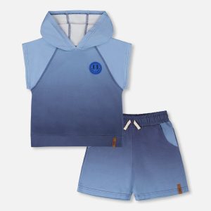 Sleeveless Top And Shorts Set Blue Gradient - Image 6