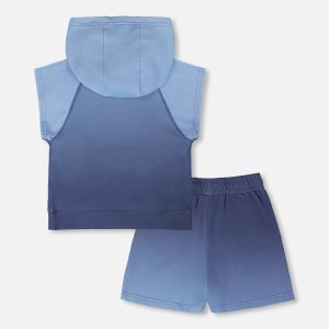 Alternative view of Sleeveless Top And Shorts Set Blue Gradient