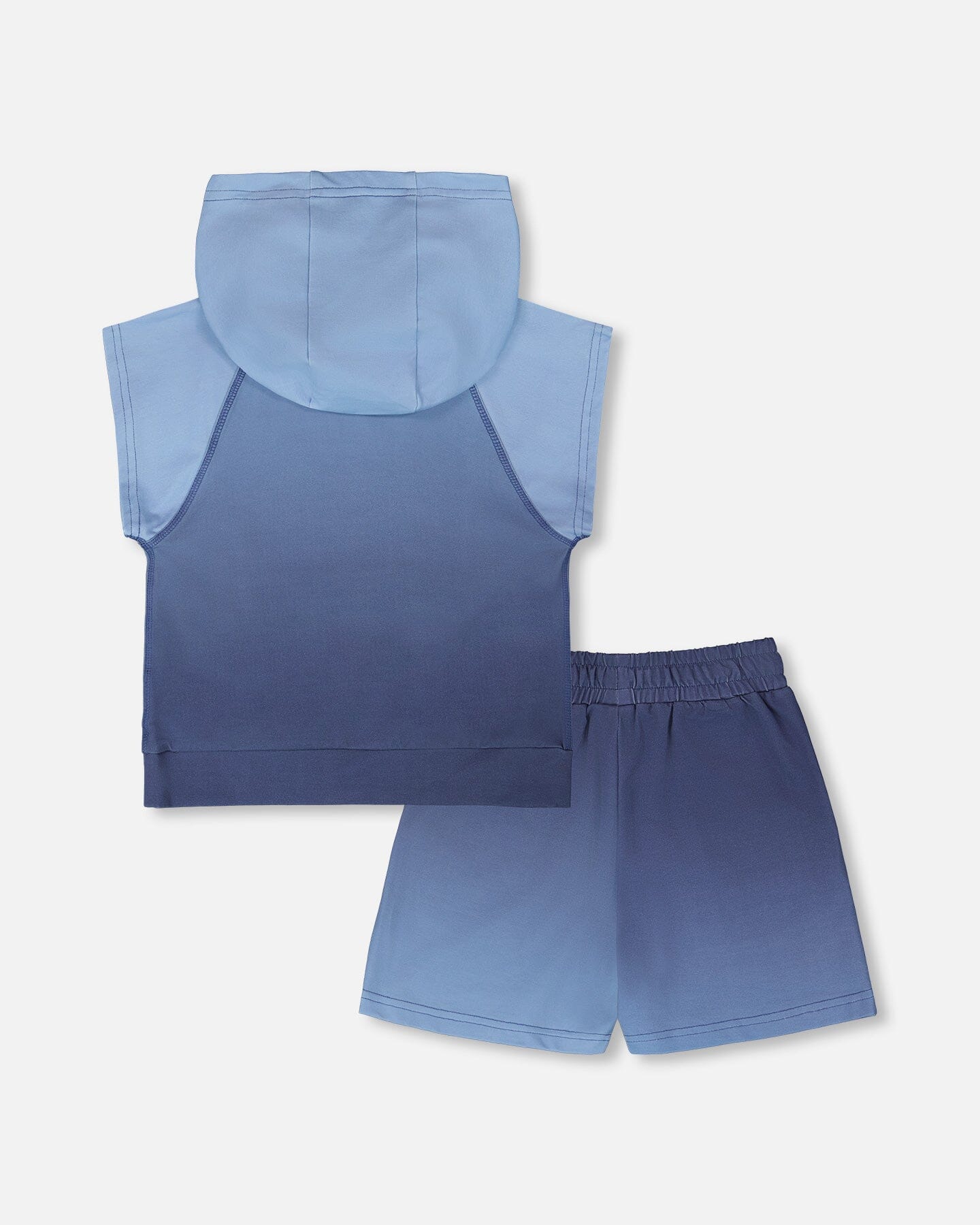 Sleeveless Top And Shorts Set Blue Gradient - Image 2