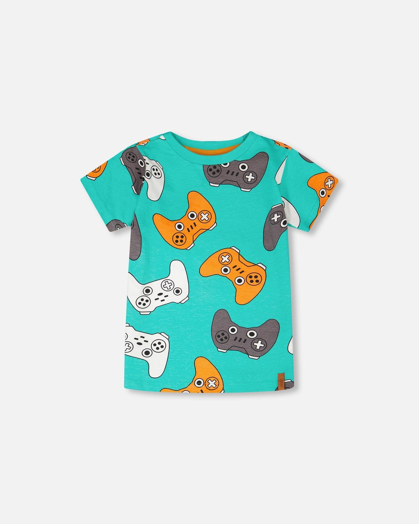 Organic Cotton Jersey T-Shirt Blue Printed Gamepads - Image 5