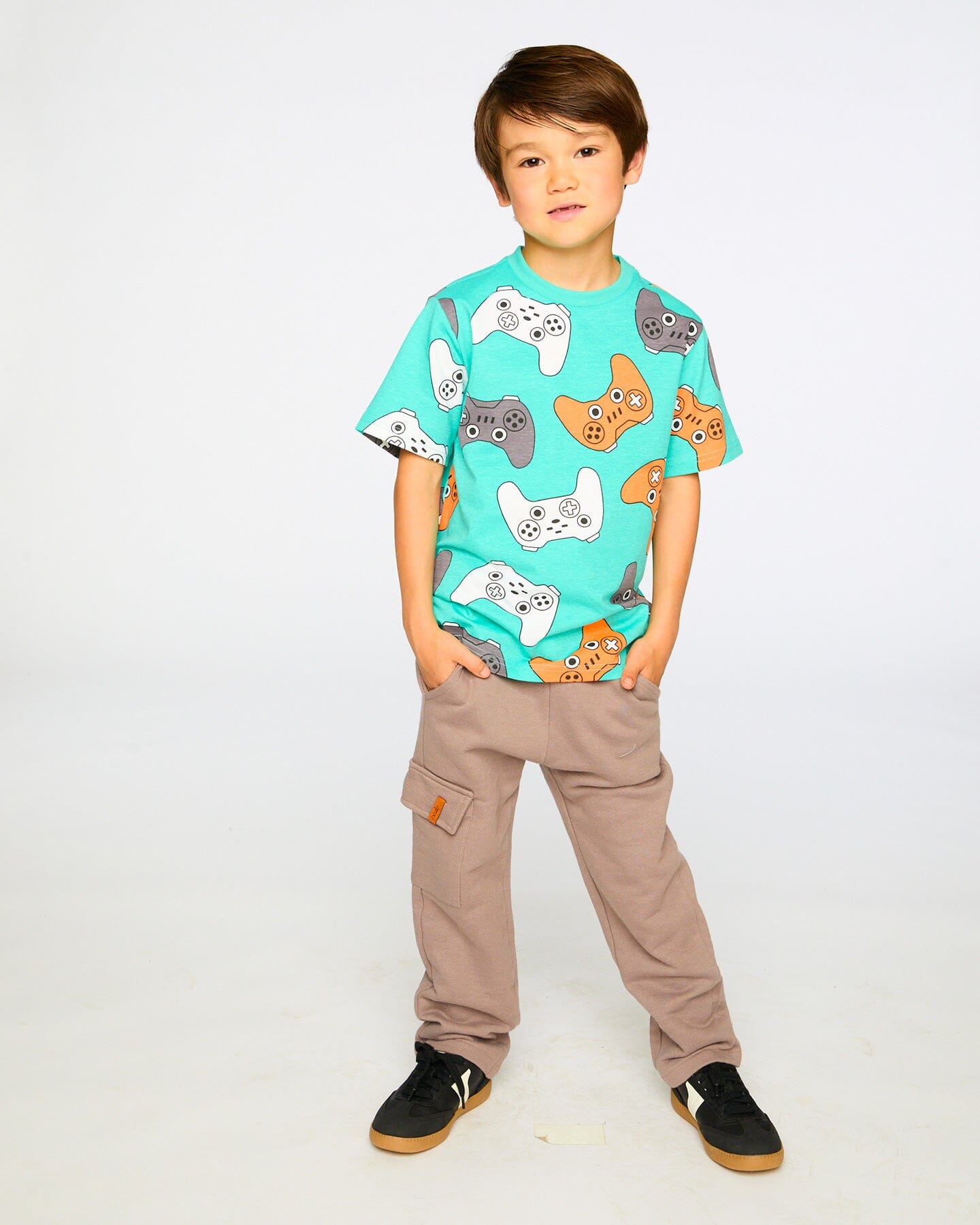 Organic Cotton Jersey T-Shirt Blue Printed Gamepads - Image 2