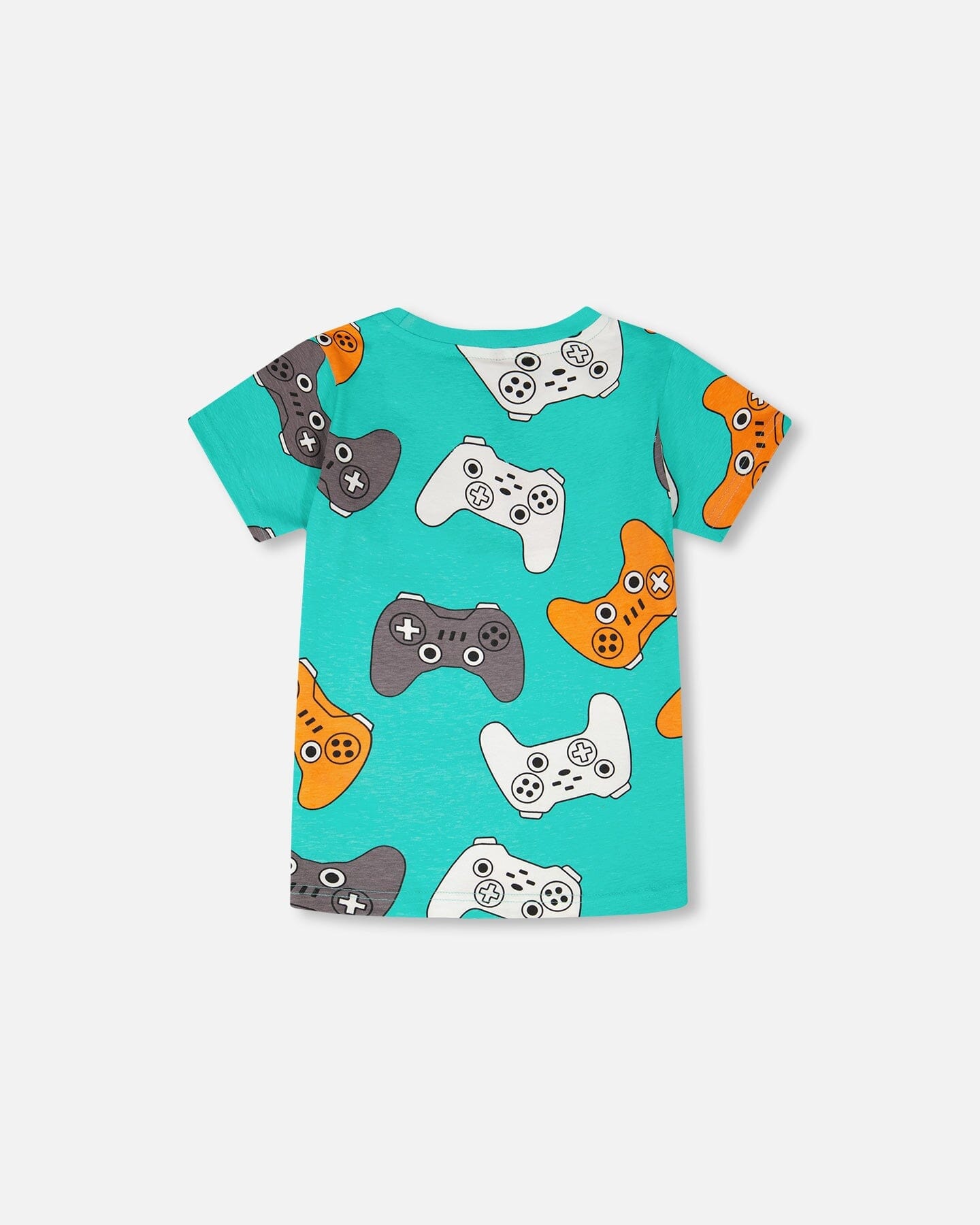 Organic Cotton Jersey T-Shirt Blue Printed Gamepads - Image 3