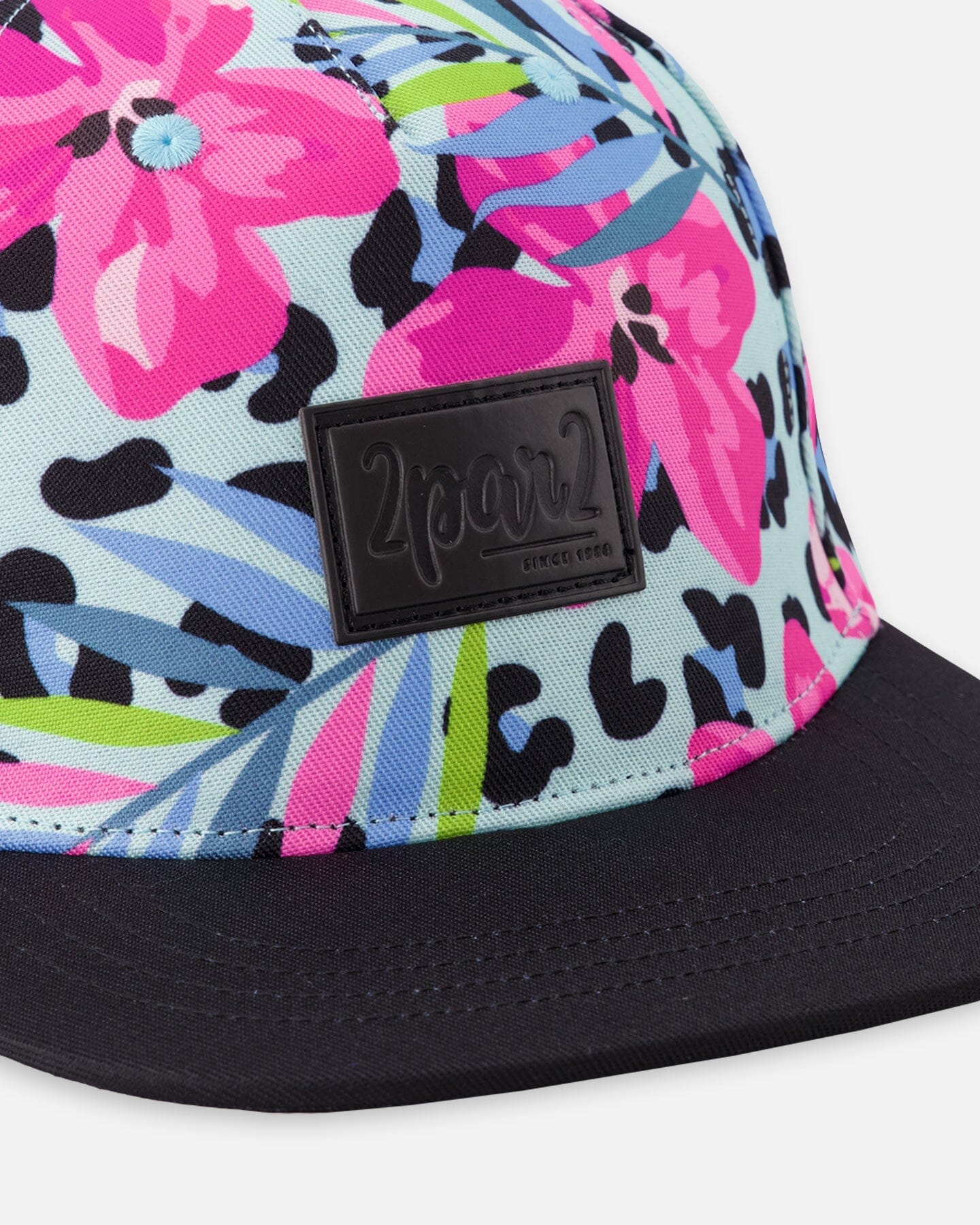 Cap Blue Floral And Leopard Print - Image 3