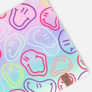 Stretch Jersey Neck Tube Multicolored Printed Smileys - Image 3