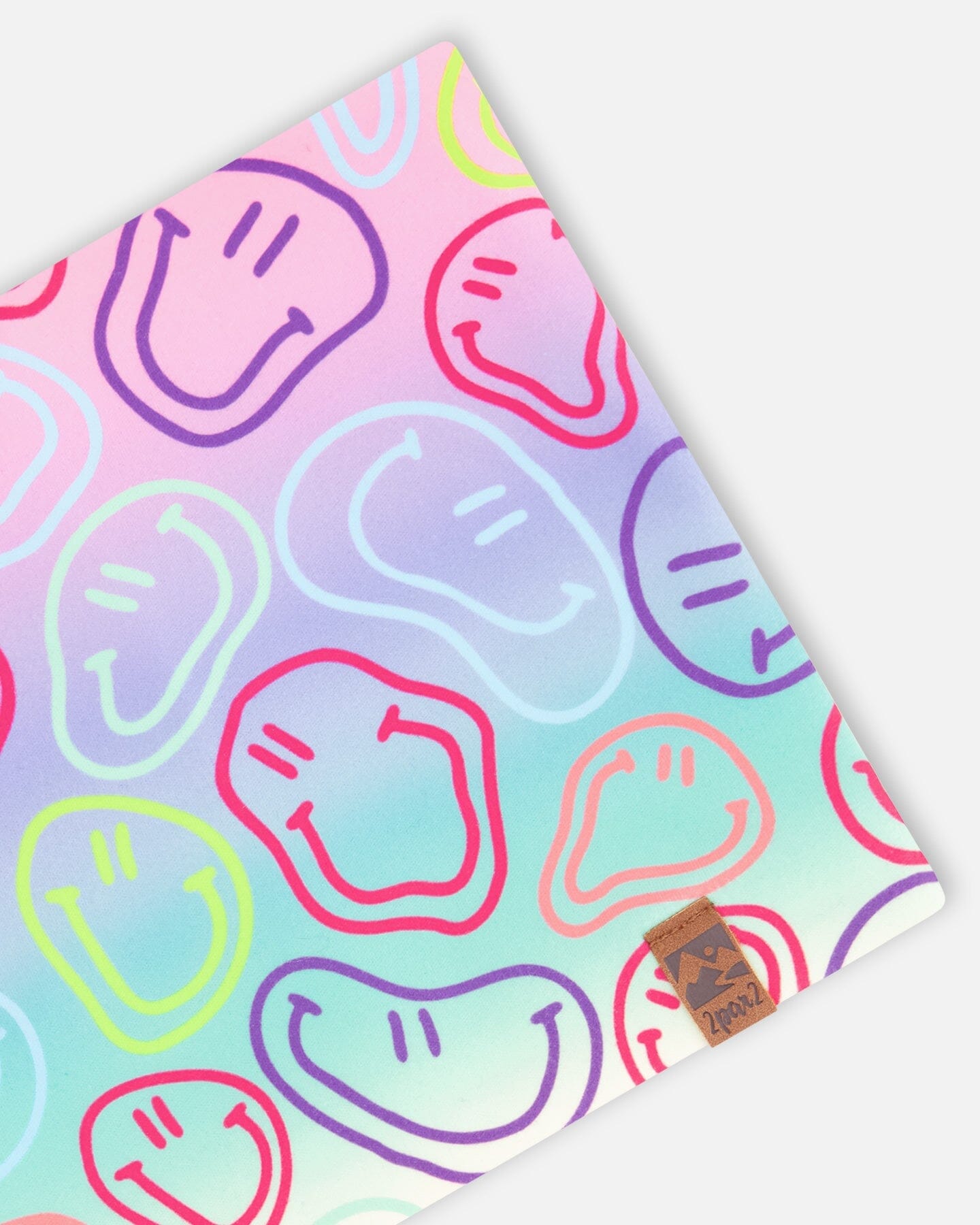Stretch Jersey Neck Tube Multicolored Printed Smileys - Image 3