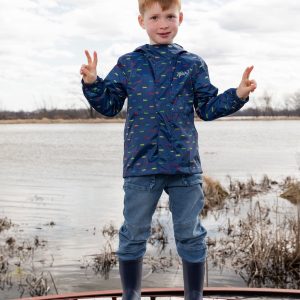 Packable Windbreaker In Polyester Blue Car Print - Image 2