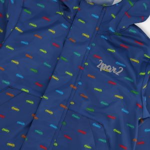 Packable Windbreaker In Polyester Blue Car Print - Image 4