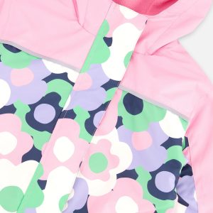 Kids Mid-Season One-Piece Outerwear Black Printed Flowers - Image 5