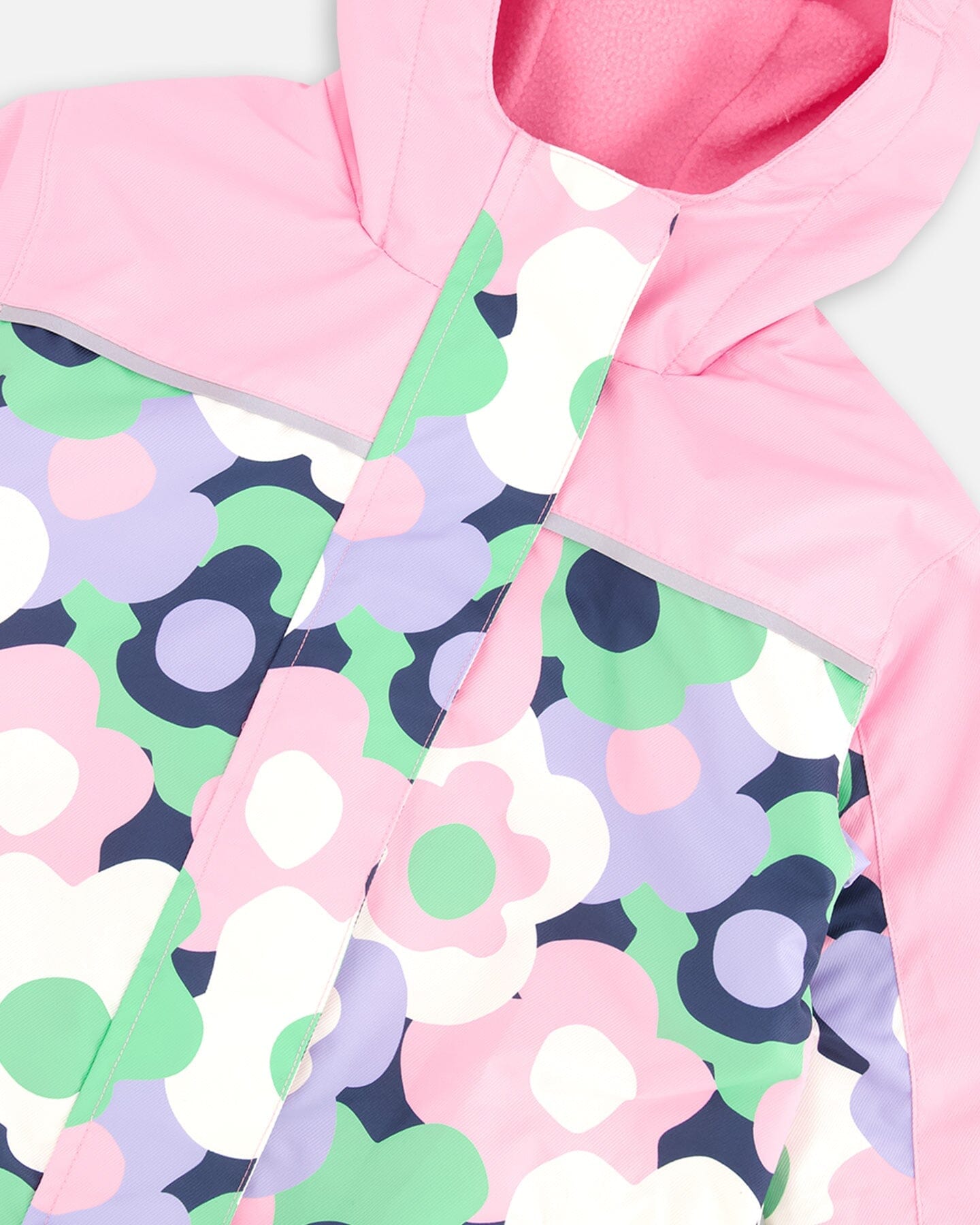 Kids Mid-Season One-Piece Outerwear Black Printed Flowers - Image 5