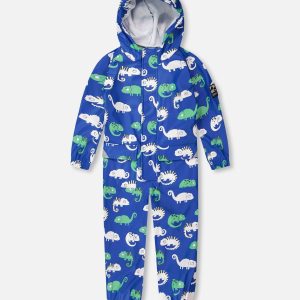 Blue rain jumpsuit with color-changing chameleon print - Image 7
