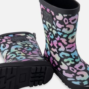 Rain Boots In Natural Rubber Black Animal Print - Image 3
