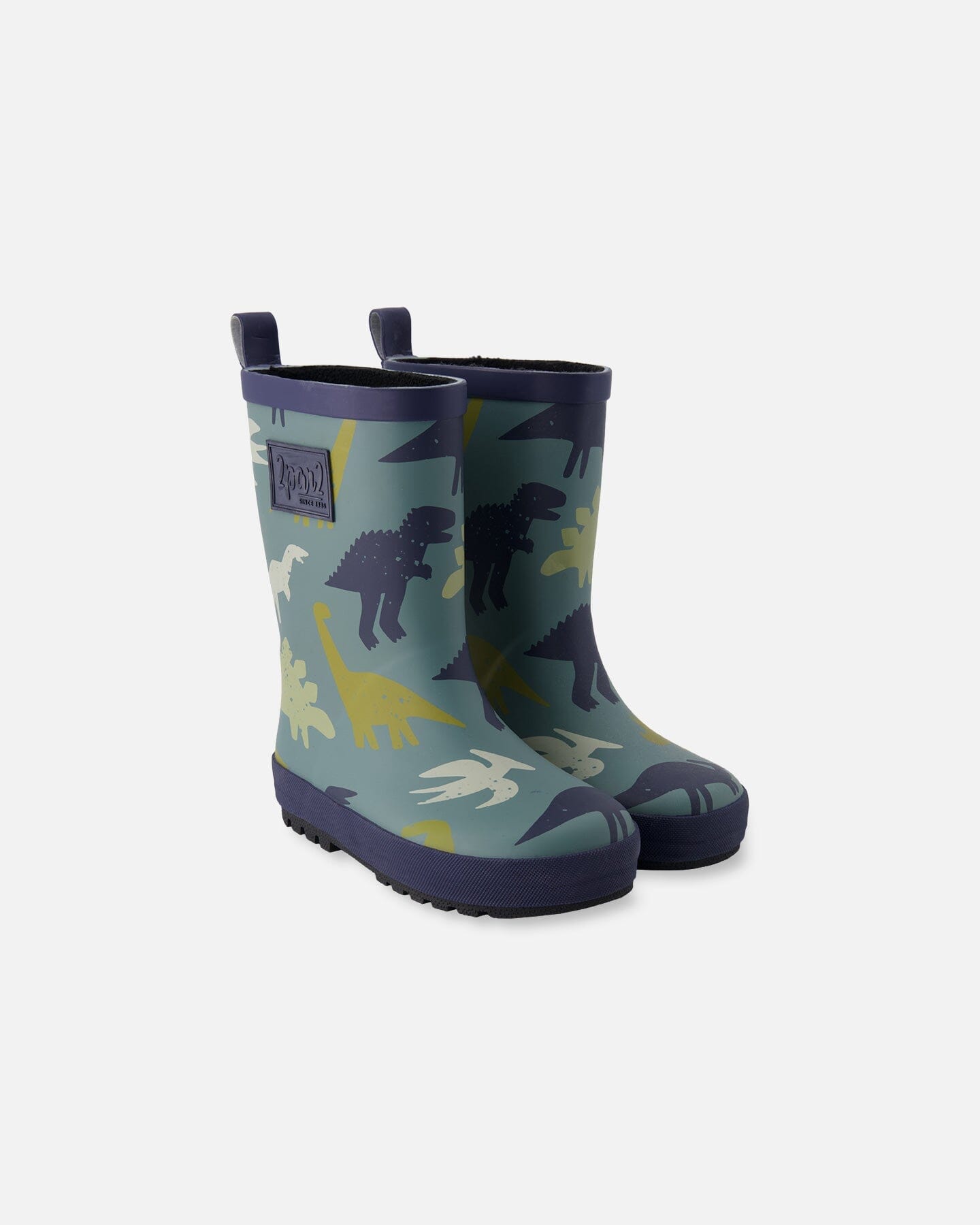 Rain Boots In Natural Rubber Green Dinosaur Print - Image 12