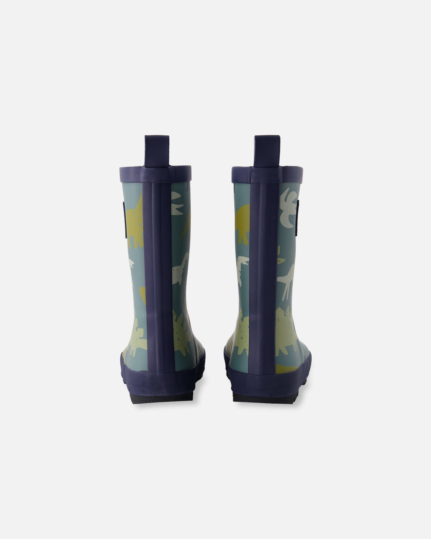 Rain Boots In Natural Rubber Green Dinosaur Print - Image 4
