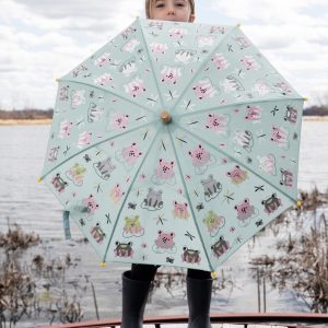 Alternative view of Color-Changing Umbrella Green Frog Print