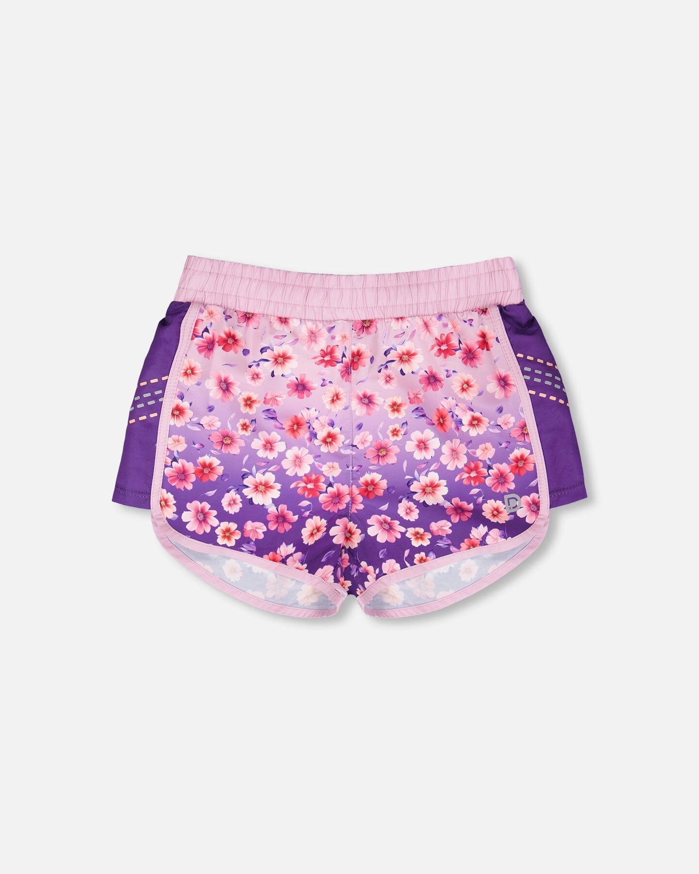 Athletic Shorts In Recycled Polyester Mauve Floral Gradient