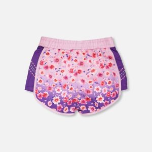 Alternative view of Athletic Shorts In Recycled Polyester Mauve Floral Gradient