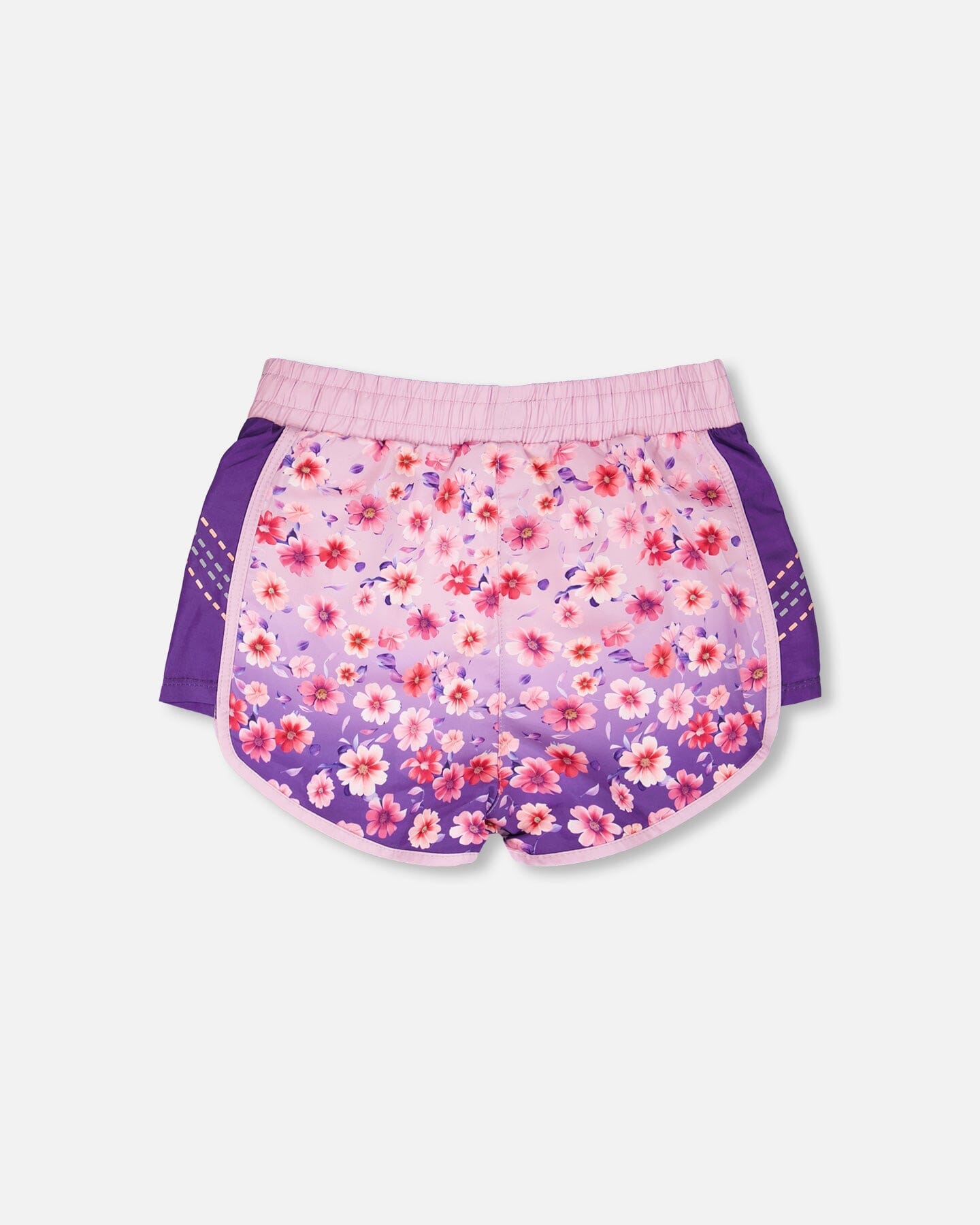Athletic Shorts In Recycled Polyester Mauve Floral Gradient - Image 2