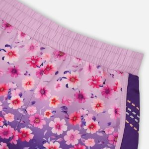 Athletic Shorts In Recycled Polyester Mauve Floral Gradient - Image 3