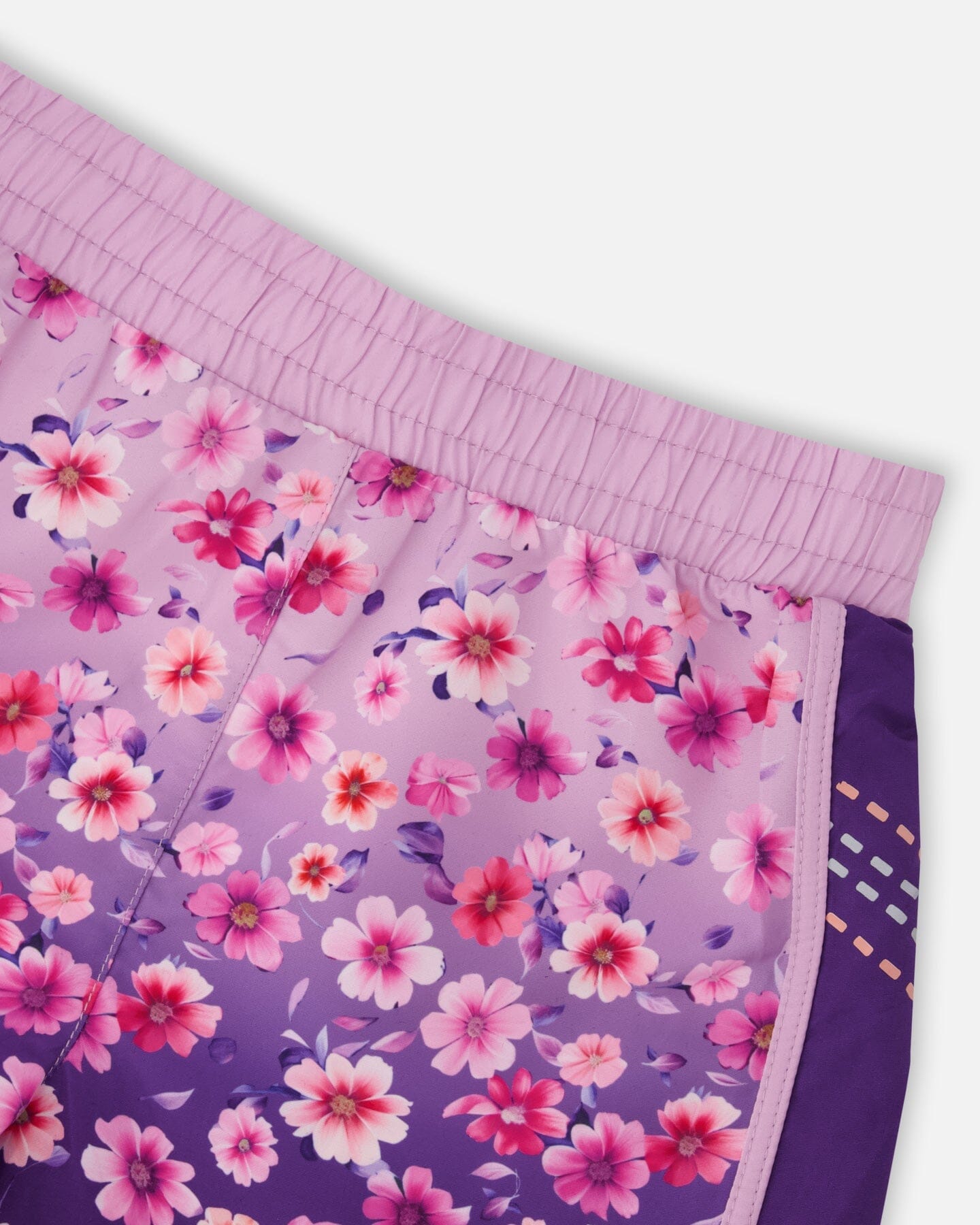 Athletic Shorts In Recycled Polyester Mauve Floral Gradient - Image 3