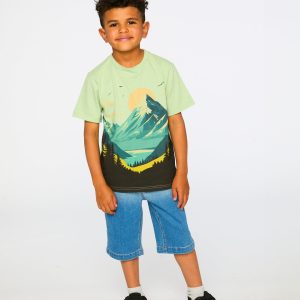 Alternative view of Stretch Jean Bermuda Grey To Blue Gradient