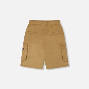 Stretch Twill Bermuda With Cargo Pockets Beige - Image 4