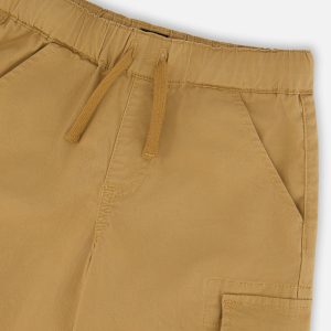 Stretch Twill Bermuda With Cargo Pockets Beige - Image 5