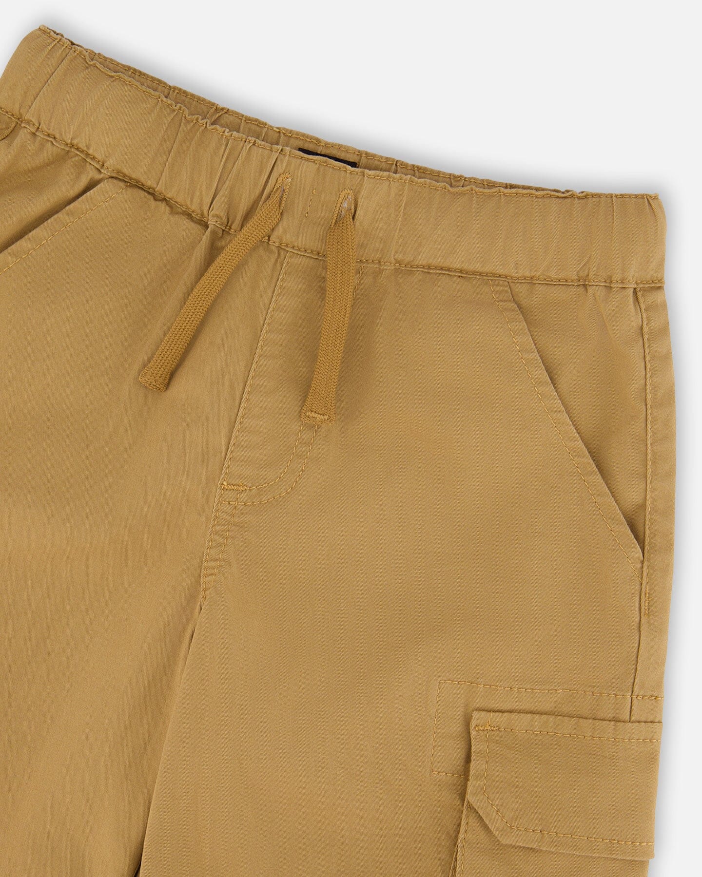 Stretch Twill Bermuda With Cargo Pockets Beige - Image 5