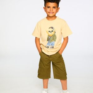 Stretch Twill Bermuda With Cargo Pockets Dark Khaki Green - Image 3