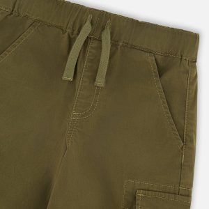 Stretch Twill Bermuda With Cargo Pockets Dark Khaki Green - Image 5