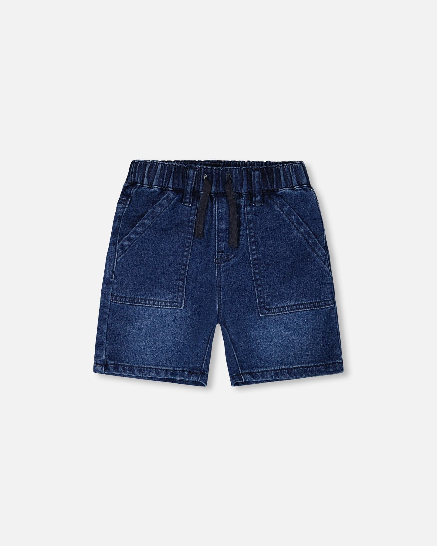 French Terry Navy Blue Denim Shorts - Image 16